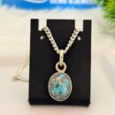 Buy 16.20 Carat / Ratti – 2.81 Gram – Natural Feroza (Turquoise) Hallmark Silver Pendant