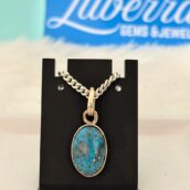 Buy 14.06 Carat / Ratti – 2.65 Gram – Natural Feroza (Turquoise) Hallmark Silver Pendant