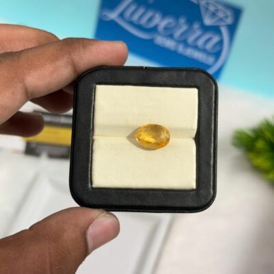 Buy 4.20 Carat / Ratti – Natural Citrine (Sunela) – Certified Gemstone for Wealth, Wisdom & Positivity