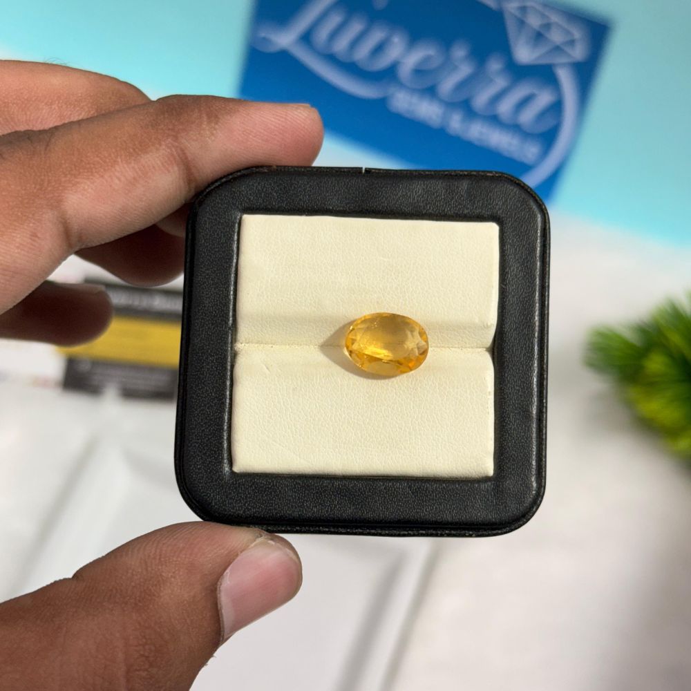 Buy 4.20 Carat / Ratti – Natural Citrine (Sunela) – Certified Gemstone for Wealth, Wisdom & Positivity