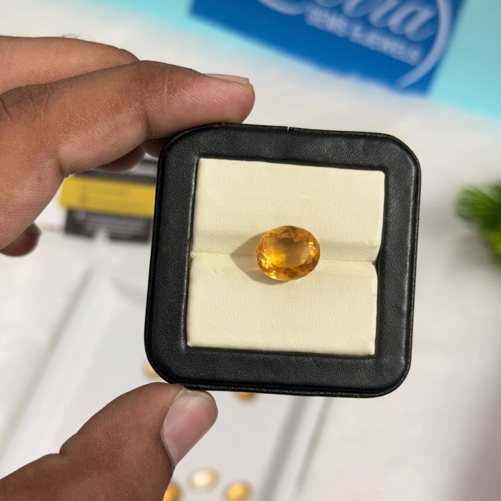 Buy 6.80 Carat / Ratti – Natural Citrine (Sunela) – Certified Gemstone for Prosperity, Success & Positive Energy