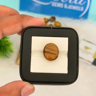Buy 16 Carat / Ratti – Natural Tiger Eye Stone – Certified Gemstone for Protection, Courage & Focus