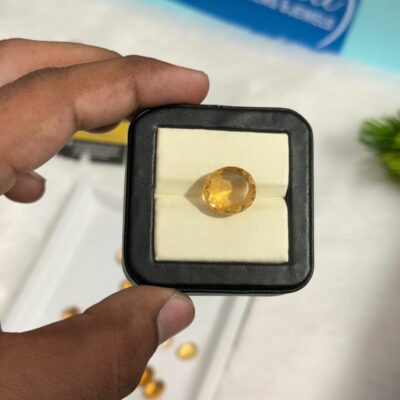 Buy 11.20 Carat – Natural Citrine (Sunela) Gemstone | Untreated & Certified | Jupiter (Guru) Stone for Success & Prosperity