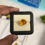 Buy 13.50 Carat – Natural Citrine (Sunela) Gemstone | Certified & Untreated | Energized Yellow Gem for Wealth, Wisdom & Jupiter Blessings