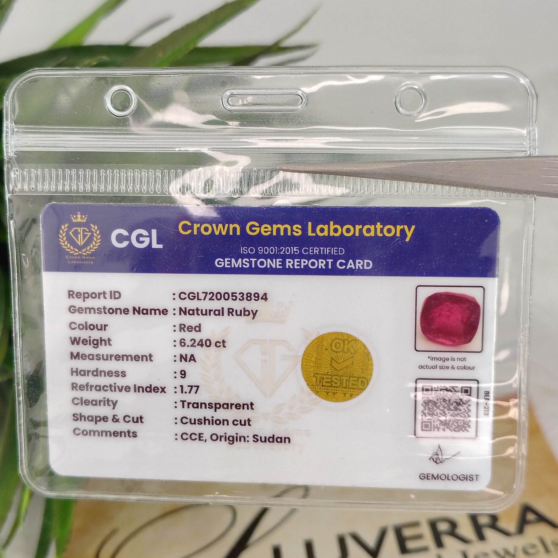 6.240 Carats – Natural Ruby - Image 2