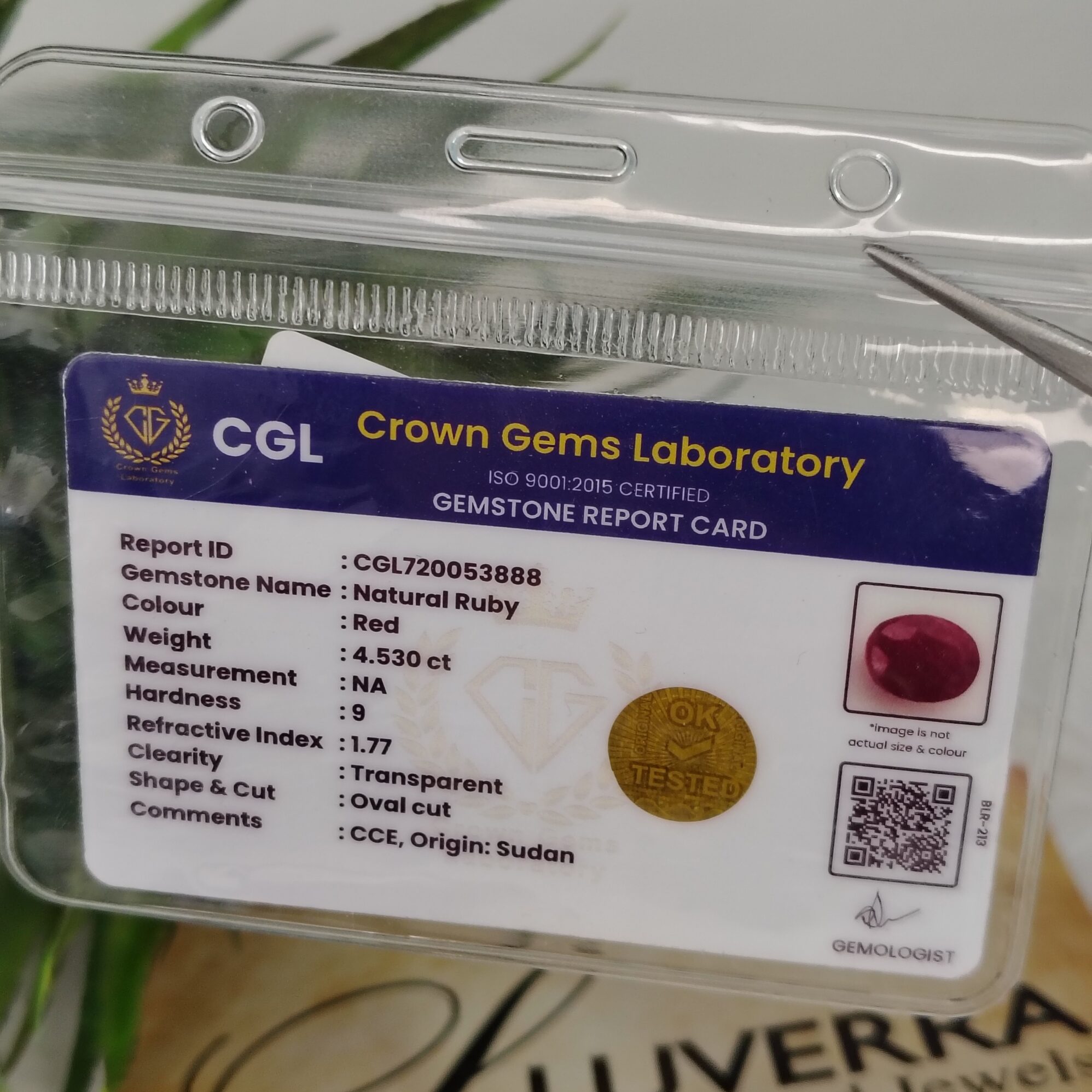 4.530 Carats – Natural Ruby - Image 2