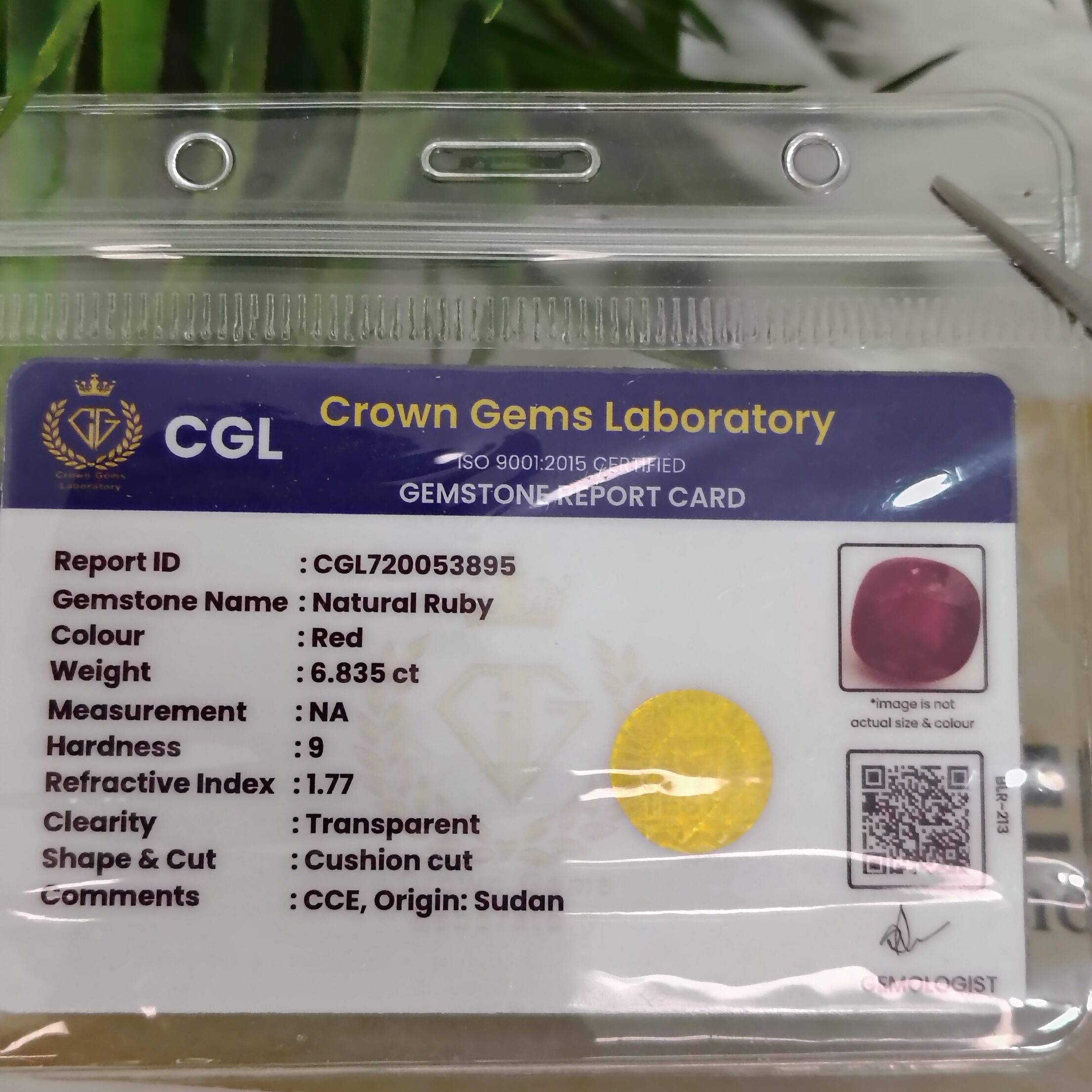 6.835 Carat – Natural Ruby - Image 2