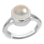 Natural Moti (Pearl) - Silver Adjustable Ring