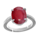 Natural Ruby (Manik) Silver Adjustable Ring