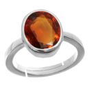 Gomed (Hessonite Garnet) Silver Adjustable Ring