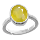 Natural Yellow Sapphire (Pukhraj) Silver Adjustable Ring