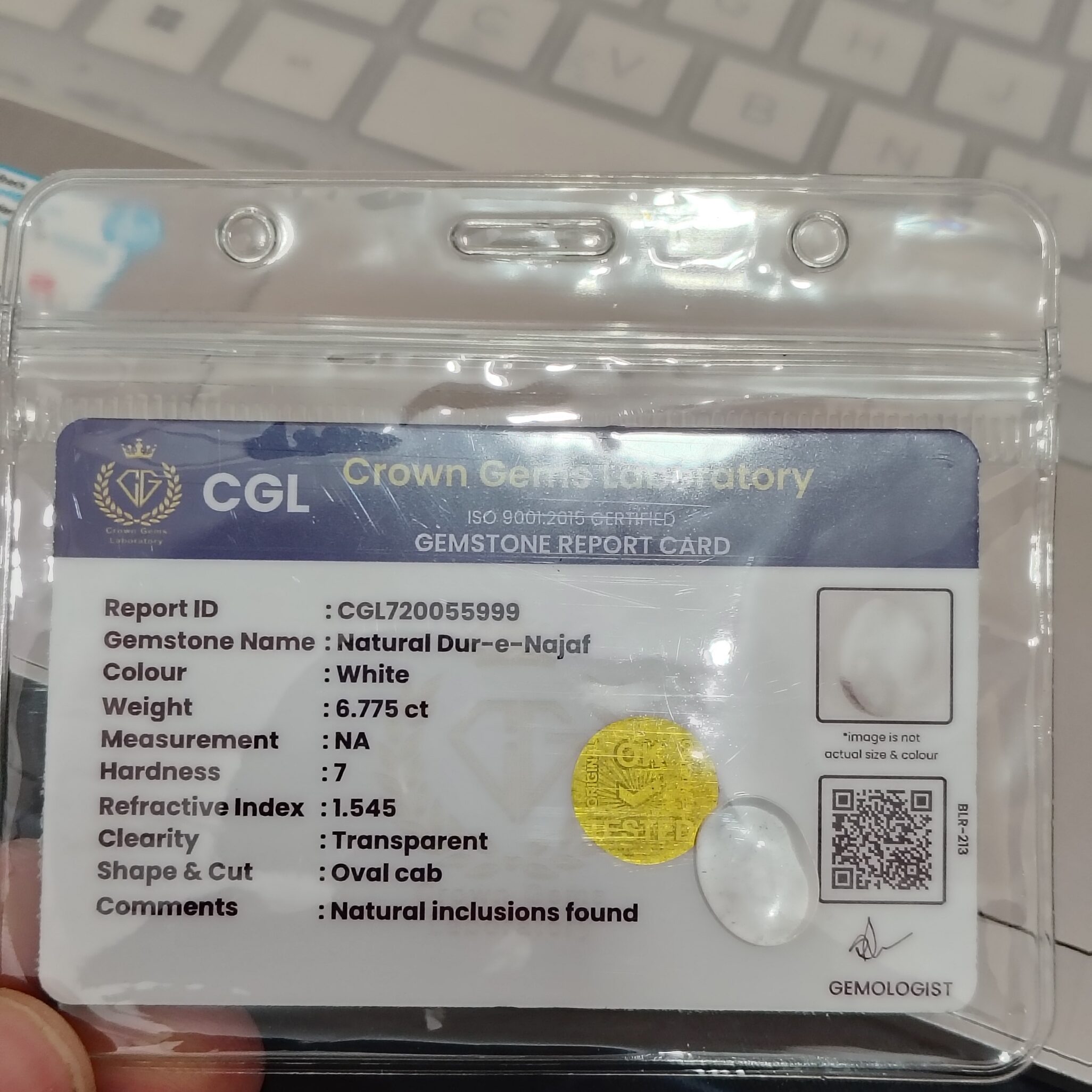 6.775 Carats Natural Dur-e-Najaf - Image 2