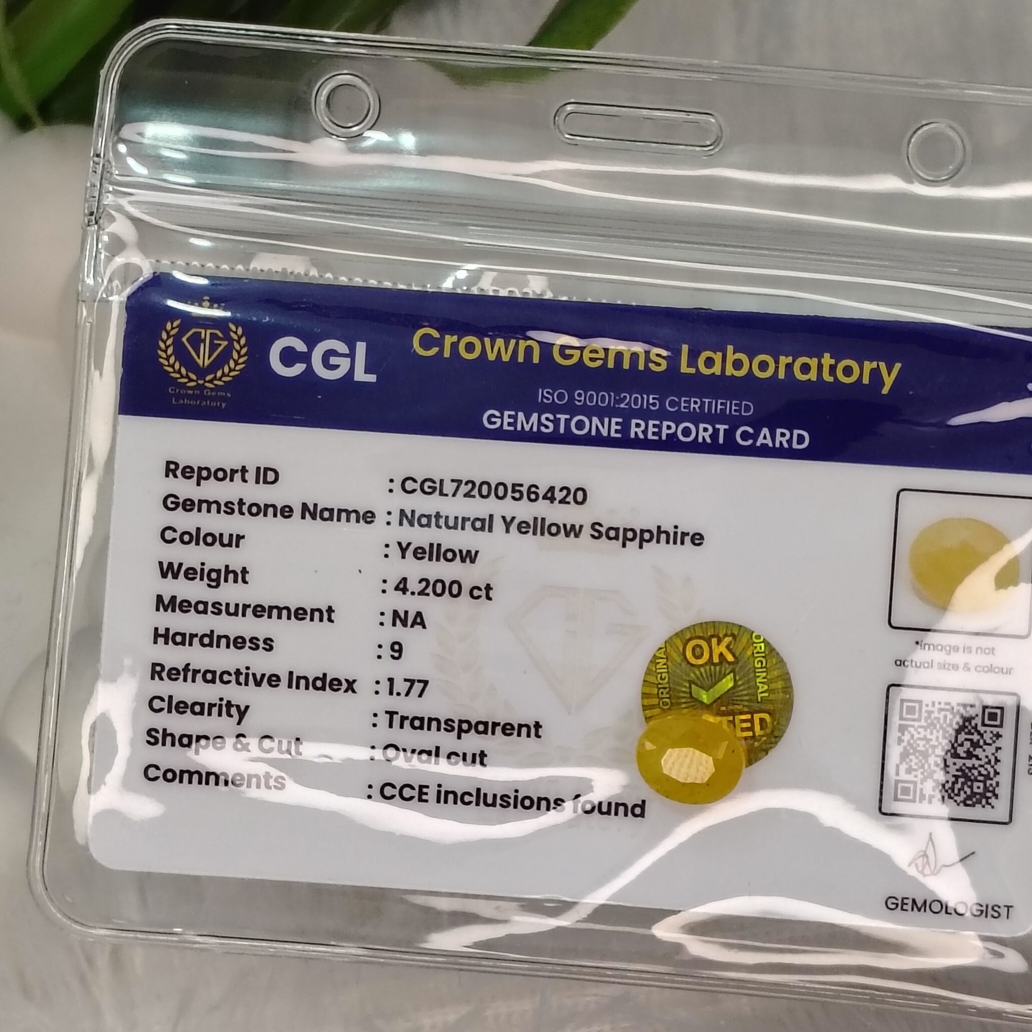 4.200 Ct Natural Yellow Sapphire (Pukhraj) - Image 2