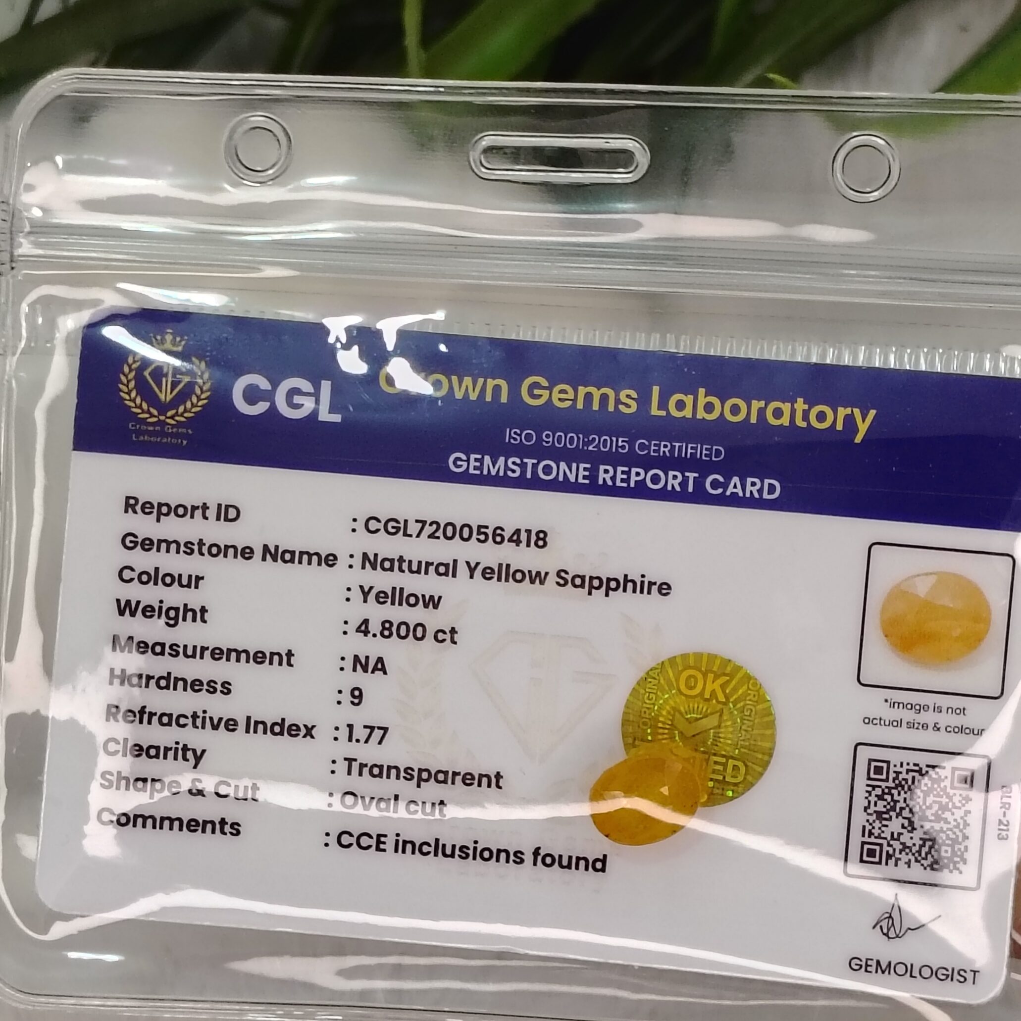 4.800 Carat – Natural Yellow Sapphire - Image 2