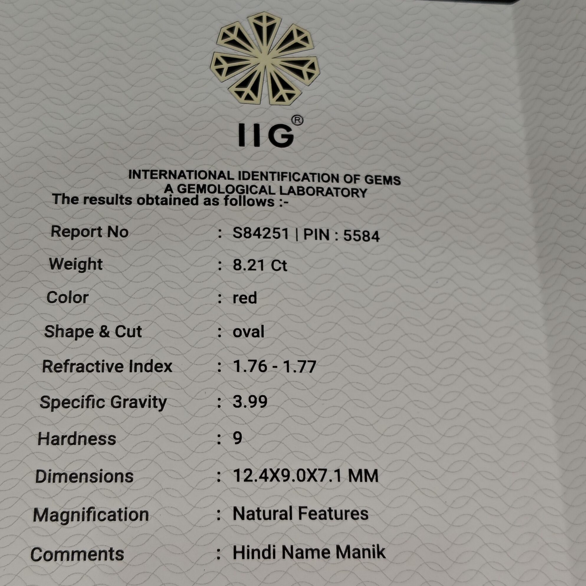 8.21 Carat Natural Ruby - Image 2